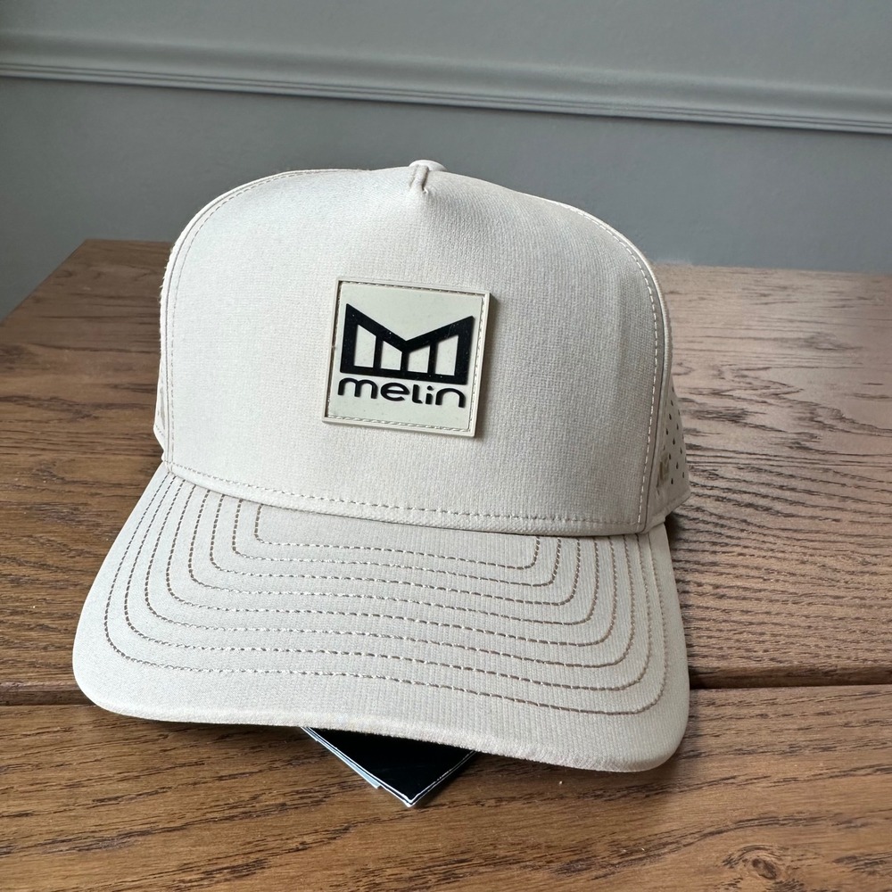 Melin Hydro Odyssey Stacked Hat Khaki Classic Snapback Water Resistant 70240 NEW